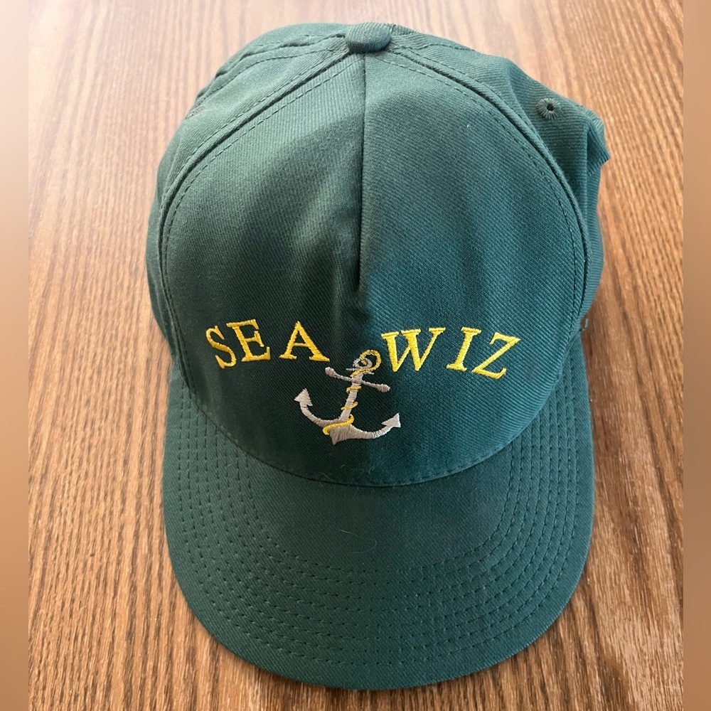 Vintage Green SEA WIZ Anchor Embroidered made in the USA